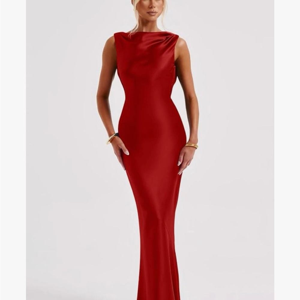 Satin Red Dress Small